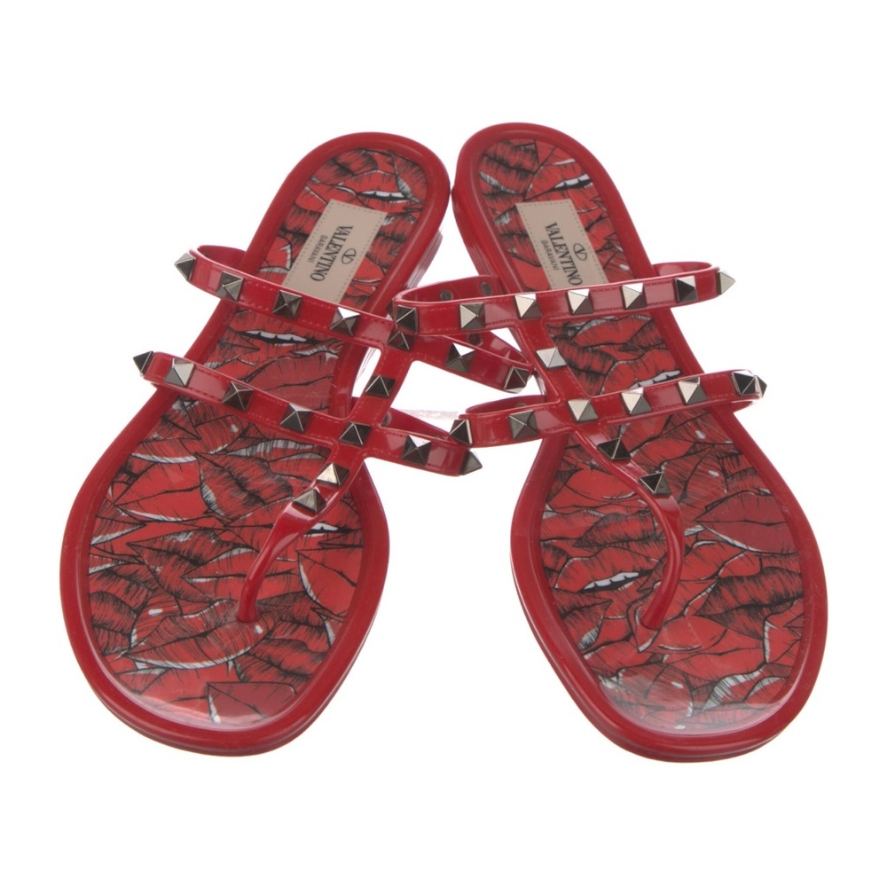 Valentino Red Slide Sandals